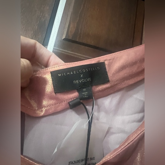 MICHAEL COSTELLO x REVOLVE Vira Mini Dress in Ombre Print Pink One Shoulder - Picture 6 of 9